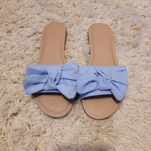 LOFT Bow Sandals Light Blue Size 8